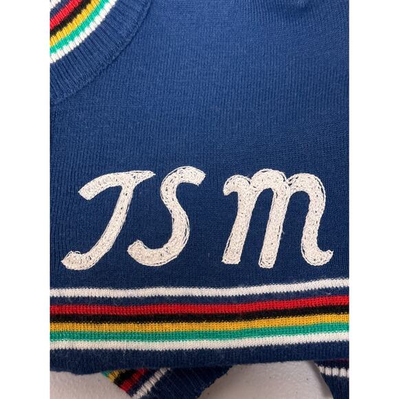 Vintage 40s Sweater Cardigan Varsity Knit Striped Chain Stitch Full WICO Zip - Picture 10 of 10